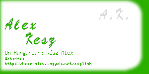 alex kesz business card