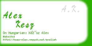 alex kesz business card